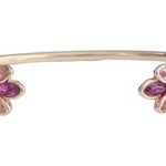 Amethyst Gold Tone Purple Faux  Open Bangle Bracelet Photo 1