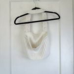 Majorelle  | Amar Rosette Rose Crochet Halter Knit Top in Ivory White‎ Medium Photo 3