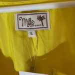 NWT Mille Eloise Ruffle Sleeve Dress Citron Yellow Satin Size Large Photo 4
