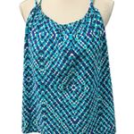 Eco Beach Blue Geometric Racerback Tankini Swimwear Top XL Photo 0