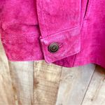 Chico's Pink Suede Leather Jacket Zippered Front Lined with Lined Pockets Photo 3