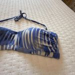 Athleta Blue White Bandeau Halter Bikini Top Sz XL Extra Large Swim Wireless Photo 11