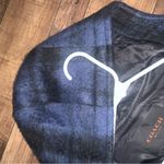 Coach  alpaca wool blue plaid cape hooded boho plaid winter holiday party classic Photo 6