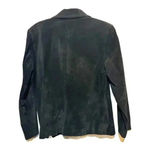 Valerie Stevens Women's Vintage Black Leather Suede lined Blazer Jacket Size L Photo 2