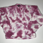 INC  Women's Pink & White Tie Dye Criss Cross Wrap Top S Photo 0