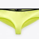 ZARA NWT NEON YELLOW CHEEKY BIKINI BOTTOMS WITH BLACK PIPING Photo 0