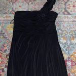 Beautiful enfocus black one shoulder dress 41” long size 10 Photo 0