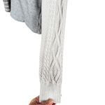 CAbi  gray with cable knit sleeves stretchy v-neck pullover sweater sweatshirt S Photo 5