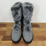 Talbots Womens Boots 8.5 NEW $239 Tish Cuff Faux Fur Gray Buckle Fabric Knit Photo 8