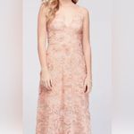 XScape 3D Floral Lace Maxi Dress Peach Formal Gown Size 14 Elegant Statement Photo 1