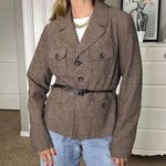 Brown tweed blazer with button Photo 1