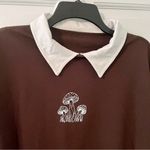 Romwe Brown Mushroom Collared Long Sleeve Sweatshirt Photo 2