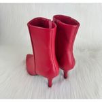 Qupid Women's  Portia Faux Leather Ankle Bootie Size 6.5 Red Photo 15