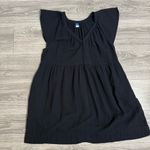 Old Navy Women Black Gathered Loungewear V-Neck Dress Size L 100% Cotton Photo 10