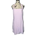 Abercrombie & Fitch  Lilac Linen Halter Mini‎ Dress Large Ruched Back Summer EUC Photo 1