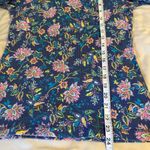 Sundance Sz M Blue Floral Waffle Knit Thermal Button Cuff Velvet Long Sleeve Top Size M Photo 8