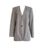 Liz Baker Essentials Black White Checkered One Button Front Blazer Size 14 Tall Photo 13