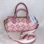 Guess Pink and White Satchel with Gold Accents Photo 2