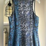 Material Girl snakeskin patterned zipper front blue and purple and black dress Photo 2