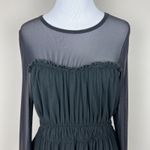 BCBGeneration  Blouse Top Womens M Black Sheer Witchy‎ Gothic Whimsygoth Coquette Photo 2