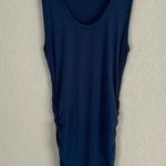 1. State  Teal Blue Side Ruched Dress Photo 0