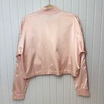 Nike woman’s crop jacket pink air track satin crop NikeAir sleeve pockets Size M Photo 5