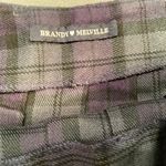 Brandy Melville  Plaid‎ Tartan skirt. Pleated. Side zipper, purple/green, O/S Photo 2
