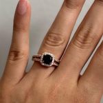 Size 8 Fragrant Jewels Wicked Ring Black Stone Rose Gold Band elegant Photo 1