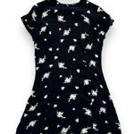 Something Navy Black Cream Floral Easy Flirty Mini Dress - Medium Photo 0