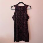 Wine and Black Velvet Cocktail Dress Red Size L Photo 1