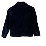 Abercrombie & Fitch VTG  Women's Velvet Crest Blazer Navy "Shrunken" style Medium Photo 3
