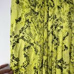 Worthington Yellow Snake Print Pleated Midi Skirt - Size 4 Y2K Statement Photo 1