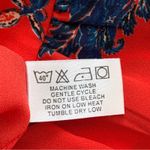 Violet+Claire  Blouse Too Red Blue Floral Split Neck 3/4 Bell Sleeves Medium Photo 10