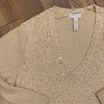 Charter Club Woman’s Gold Shimmer Sequin Knitted Sweater Size 3X Photo 4