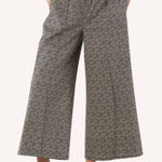 Emily McCarthy Teddy Crop Trouser in Black Tonal Monogram NWT Small Brown Photo 0