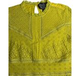Anthropologie  James‎ Coviello Burnham Eyelet Lace Top Yellow Size Small Photo 5