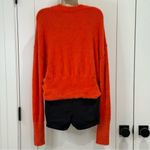 Free People  Orange Cardigan Sweater Oversized Small Comfy Fall Chic Cozy Fuzzy Photo 2