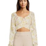 Madden Girl NWT Madden NYC Junior's Boho Floral Cropped Back Tie Long Blouson Sleeve XXL Photo 0
