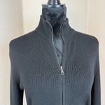 Strenesse Gabriele Strehle Black Ribbed Knit Zip Sweater Women's Italy Medium Gray Photo 3