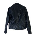 EXPRESS Faux Leather Cropped Moto Jacket Womens S Black Bikercore Punk Rocker Photo 4