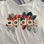 Adidas  x Farm Rio Women's Cropped White Graphic Tee Photo 2
