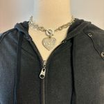 Billabong Vintage y2k 2000 Relaxed Fit Grey Cropped Zip Up Hooded Jacket size M Photo 2