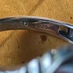 Natural Shungite Sleeping Beauty Turquoise Sterling Silver Cocktail Ring Size 9 Black Photo 4