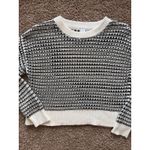 Old Navy Cream/Black Open Stitch Dolman Knit Crewneck Pullover Sweater Womens XS Photo 2