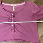 Matilda Jane Pink Mauve Long Sleeve Crop Top Ruched Cotton Spandex~ Size XS Photo 9