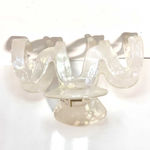 Anthropologie NEW -  Iridescent Glossy Pearl White Boho Chic Hair Claw Clip Photo 1