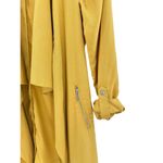 Eliane Rose Mustard Yellow Duster Size Small Zipper Pocket Roll Tab Sleeve‎ Gold Photo 1