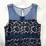 Liza Luxe Plus Size 1X Mini Dress Navy Lace Sleeveless Sheath Silhouette 1151 Blue Photo 5