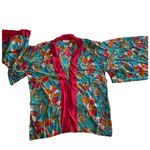 Marsh Landing  100%silk Floral Kimono Size S/M NWT Kimono Overpiece Beachy Boho Photo 2