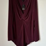 Torrid Studio Knit Twist Front Bodysuit Size 3 NWT Wine Night out Photo 1
